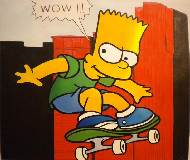 store falso d'autore Bart on skate di sconosciuto